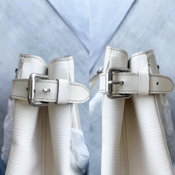 Louis Vuitton Epi Leather Passy PM White Ivory Hand Bag Tote Purse Shoulder Bag - Picture 11 of 15
